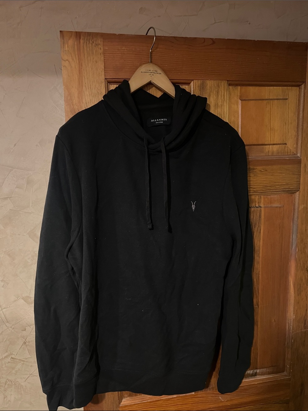 AllSaints Black Hoodie with Subtle Logo